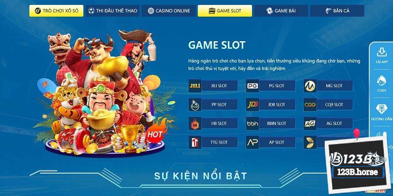 Những đơn vị phát hành hàng đầu đang có tại mục game Slot của 123B